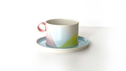 handmade porcelain tea cup and saucer