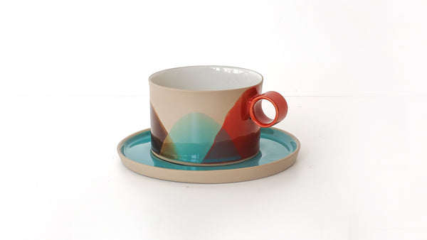 handmade porcelain tea cup and saucer