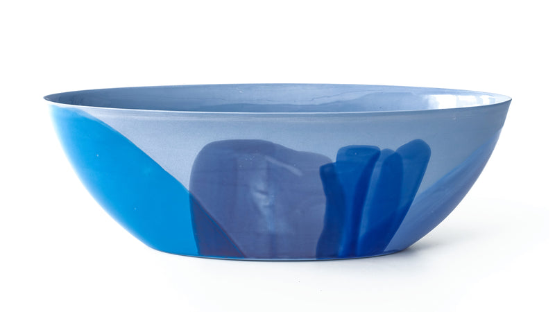 oval shaped deep porcelain hand cast bowl